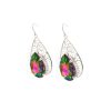 Cleo Iris Multi-Coloured Crystal Teardrop Earrings, Filigree Rhodium Metal 5cm long - Image 3