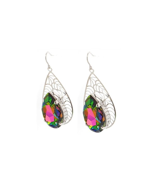 Cleo Sable Black Crystal Teardrop Earrings, Gold Metal 5cm Earrings - Image 12