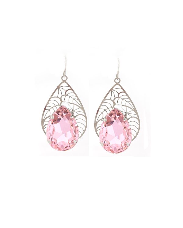 Cleo Sable Black Crystal Teardrop Earrings, Gold Metal 5cm Earrings - Image 9