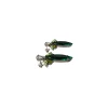 Parisian Green Crystal Marquise Earring, Rhodium Metal 5cm long - Image 5