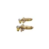 Parisian Gold Crystal Marquise Earring, Gold Metal 5cm long - Image 3