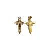 Parisian Gold Crystal Marquise Earring, Gold Metal 5cm long - Image 6