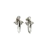 Parisian Crystal Marquise Bridal Earring, Rhodium Metal 5cm long