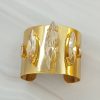 Parisian Clear Marquise Crystal Cuff Bracelet Grande, Gold Metal 5cm Wide, Adjustable - Image 5