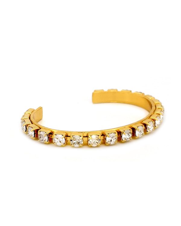 Sweet Whispers Crystal Cuff Bracelet, Rhodium Metal Channel Set - Image 10