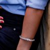 Sweet Whispers Crystal Cuff Bracelet, Rhodium Metal Channel Set - Image 11