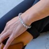 Sweet Whispers Crystal Cuff Bracelet, Rhodium Metal Channel Set - Image 6