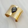 Manhattan Nights Black Teardrop Gold Cuff Bracelet Grande, Gold - Image 2