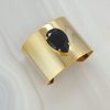Manhattan Nights Black Teardrop Gold Cuff Bracelet Grande, Gold - Image 4