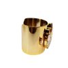 Parisian Clear Marquise Crystal Cuff Bracelet Grande, Gold Metal 5cm Wide, Adjustable - Image 6