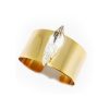 Parisian Clear Crystal Cuff Bracelet, Gold Metal 3.5cm Wide, Adjustable - Image 3