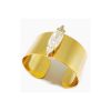 Parisian Clear Crystal Cuff Bracelet, Gold Metal 3.5cm Wide, Adjustable