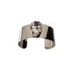 Manhattan Clear Teardrop Crystal Cuff Bracelet, Rhodium Metal 3.5cm Wide Adjustable