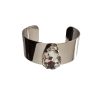 Manhattan Clear Teardrop Crystal Cuff Bracelet, Rhodium Metal 3.5cm Wide Adjustable - Image 4