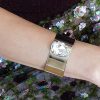 Manhattan Clear Teardrop Crystal Cuff Bracelet, Rhodium Metal 3.5cm Wide Adjustable - Image 2