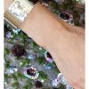 Manhattan Clear Teardrop Crystal Cuff Bracelet, Rhodium Metal 3.5cm Wide Adjustable - Image 5