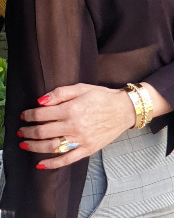 Nightfall Gold Lace Metal Cuff Bracelet - Image 4