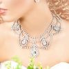 Moonlight Romance Crystal Statement BIB Necklace, Rhodium - Image 6