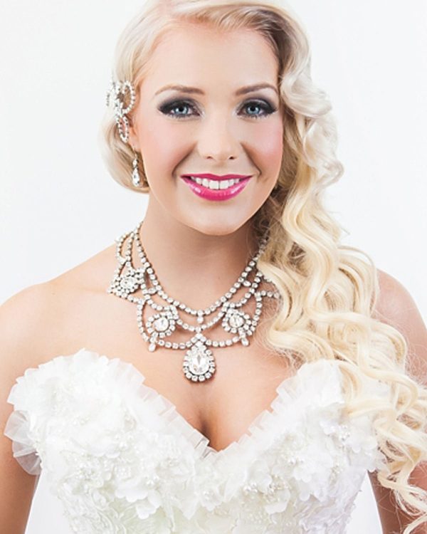 Moonlight Romance Crystal Statement BIB Necklace, Rhodium - Image 5