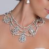 Moonlight Romance Crystal Statement BIB Necklace, Rhodium - Image 4