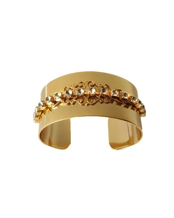 Nightfall Gold Lace Metal Cuff Bracelet