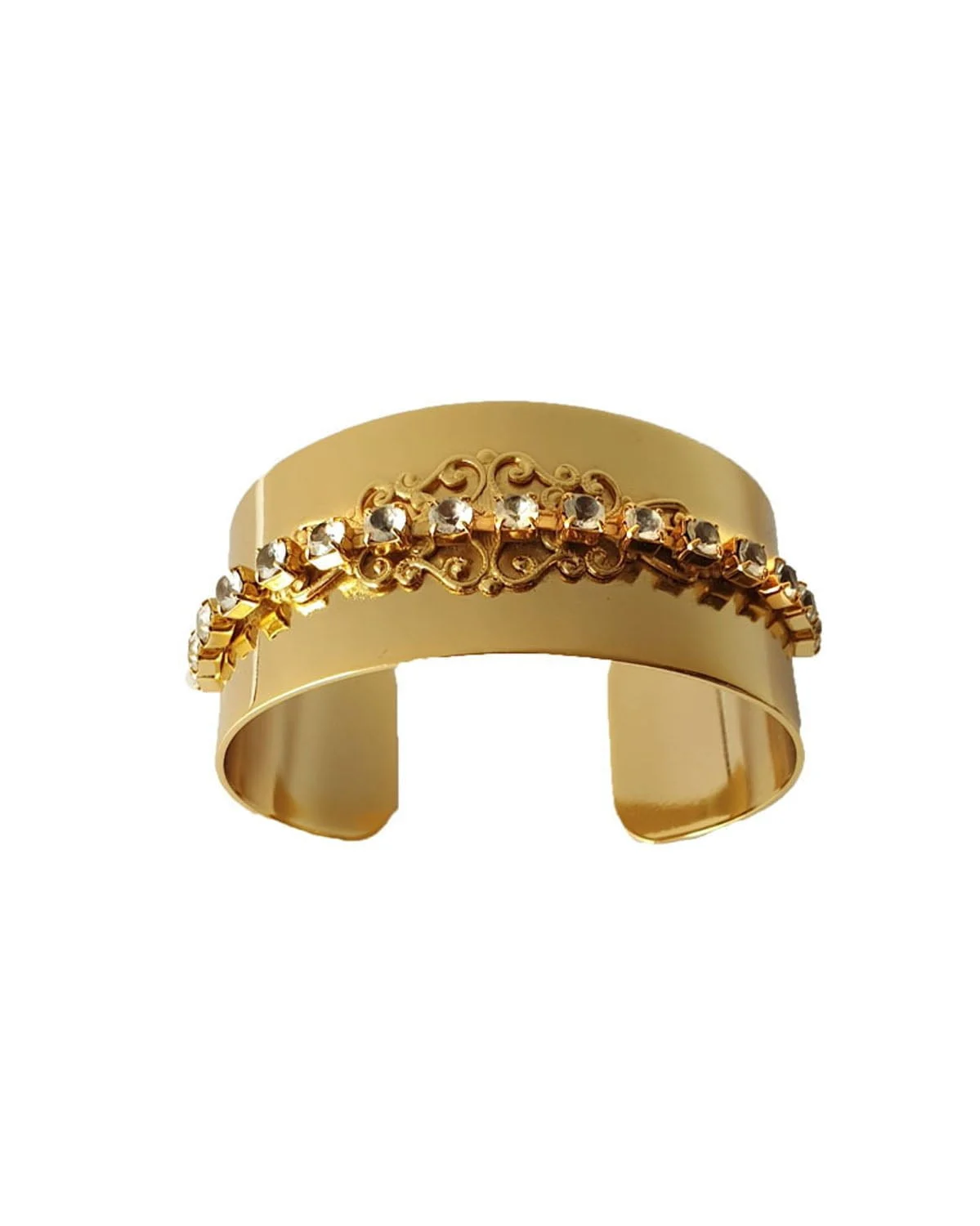 Nightfall Gold Lace Metal Cuff Bracelet
