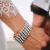 Sway My Way 5 Strand Crystal Bracelet, Rhodium Metal, Channel Set, 16cm long - Image 2