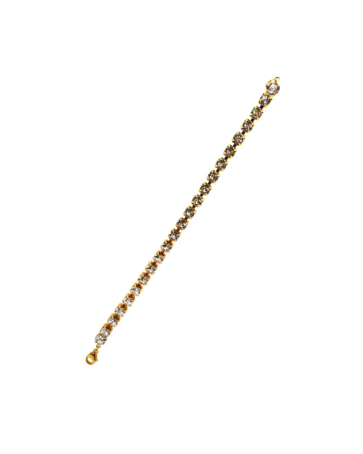 Whispers Crystal Bridal Bracelet, Gold Metal Tennis Bracelet, Channel Set