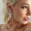 Parisian Crystal Marquise Bridal Earring, Rhodium Metal 5cm long - Image 8