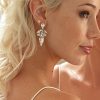 Parisian Crystal Marquise Bridal Earring, Rhodium Metal 5cm long - Image 2