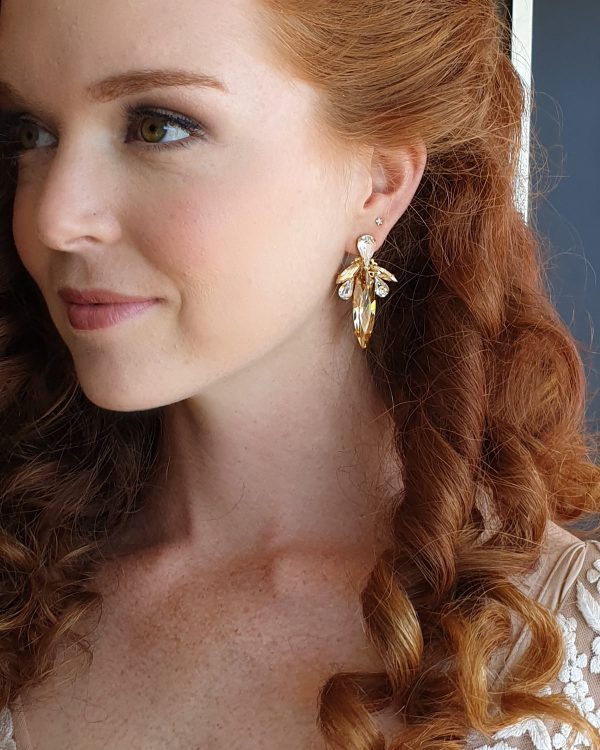 Parisian Crystal Marquise Bridal Earring, Rhodium Metal 5cm long - Image 9