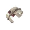 Nightfall Clear Crystal Filigree Cuff Bracelet, Rhodium Metal 3.5cm Wide Adjustable - Image 4