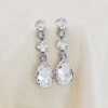 Astor Clear Chandelier Crystal Earrings, 8cm Long Silver Earrings - Image 11