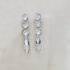 Astor Clear Chandelier Crystal Earrings, 8cm Long Silver Earrings - Image 12