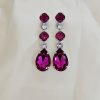Astor Magenta Pink Chandelier Crystal Earrings, 8cm Long Earrings - Image 5