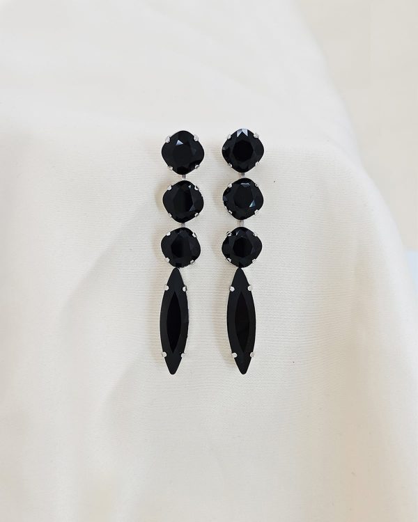 Astor Clear Chandelier Crystal Earrings, 8cm Long Silver Earrings - Image 15