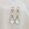 Astor Clear Chandelier Crystal Earrings, 8cm Long Silver Earrings - Image 17