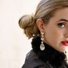Astor Clear Crystal Teardrop Chandelier Earrings Rhodium Metal, 8cm Long - Image 7