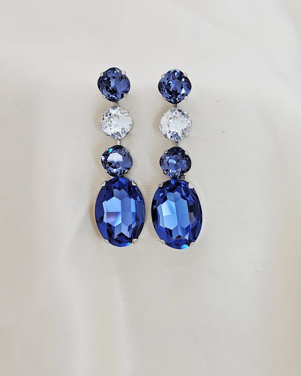 Astor Clear Chandelier Crystal Earrings, 8cm Long Silver Earrings - Image 18