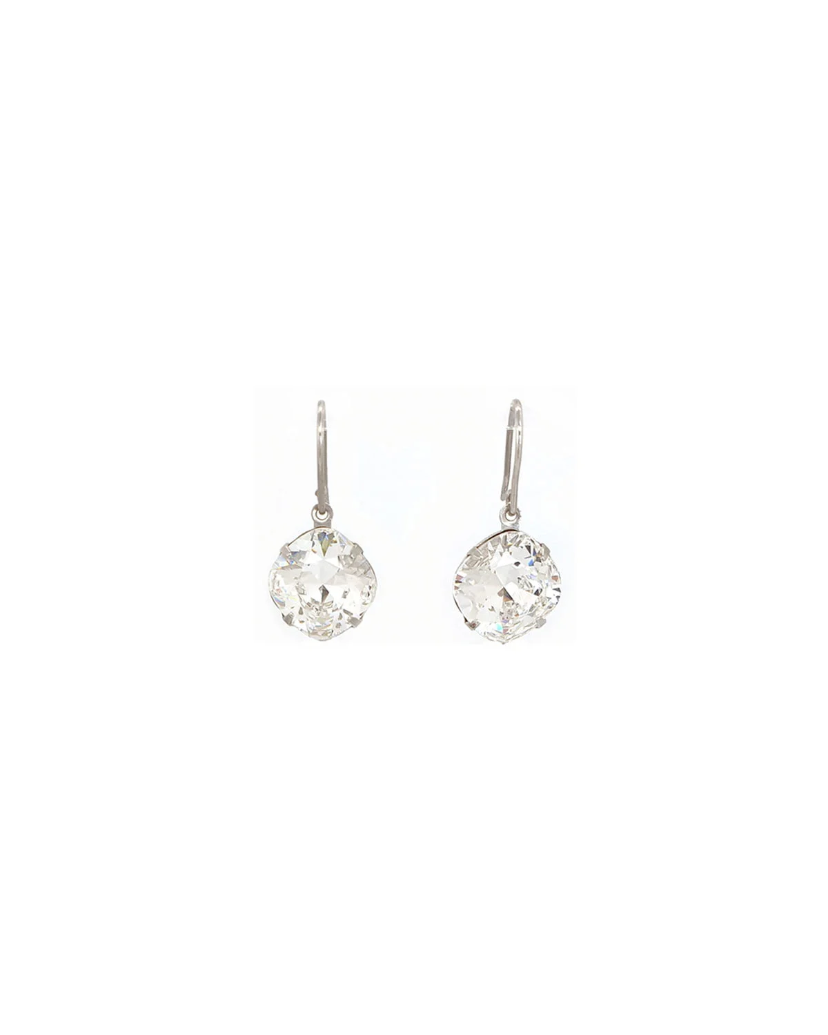 Remi Chiffon Clear Crystal Earrings Diamond Shape, 2cm Long Rhodium Metal