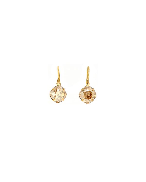 Remi Sahara Gold Crystal Earrings Diamond Shape, 2cm Long 22ct Hard Gold Metal