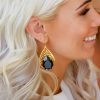 Stealing Kisses Clear Crystal Teardrop Bridal Earring, Gold Metal 5cm long - Image 7