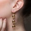 Remi Gold Crystal Earrings Diamond Shape, 6cm Long Gold - Image 5