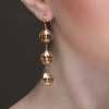 Remi Gold Crystal Earrings Diamond Shape, 6cm Long Gold - Image 4