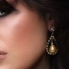Stealing Kisses Pearl Teardrop Earrings, silver metal 4.5cm earrings - Image 3
