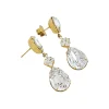 Stealing Kisses Clear Crystal Teardrop Bridal Earring, Gold Metal 5cm long - Image 5