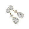 Stealing Kisses Clear Crystal Teardrop Bridal Earring, Gold Metal 5cm long