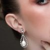Stealing Kisses Pearl Teardrop Earrings, silver metal 4.5cm earrings