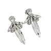 Parisian Crystal Marquise Bridal Earring, Rhodium Metal 5cm long - Image 12