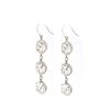 Remi Long Clear Earrings, Diamond shape silver metal 6cm earrings - Image 3